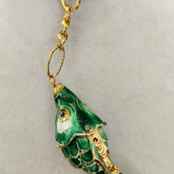 Vintage Cloisonne articulated Koi fish keychain - Picture 3 of 3